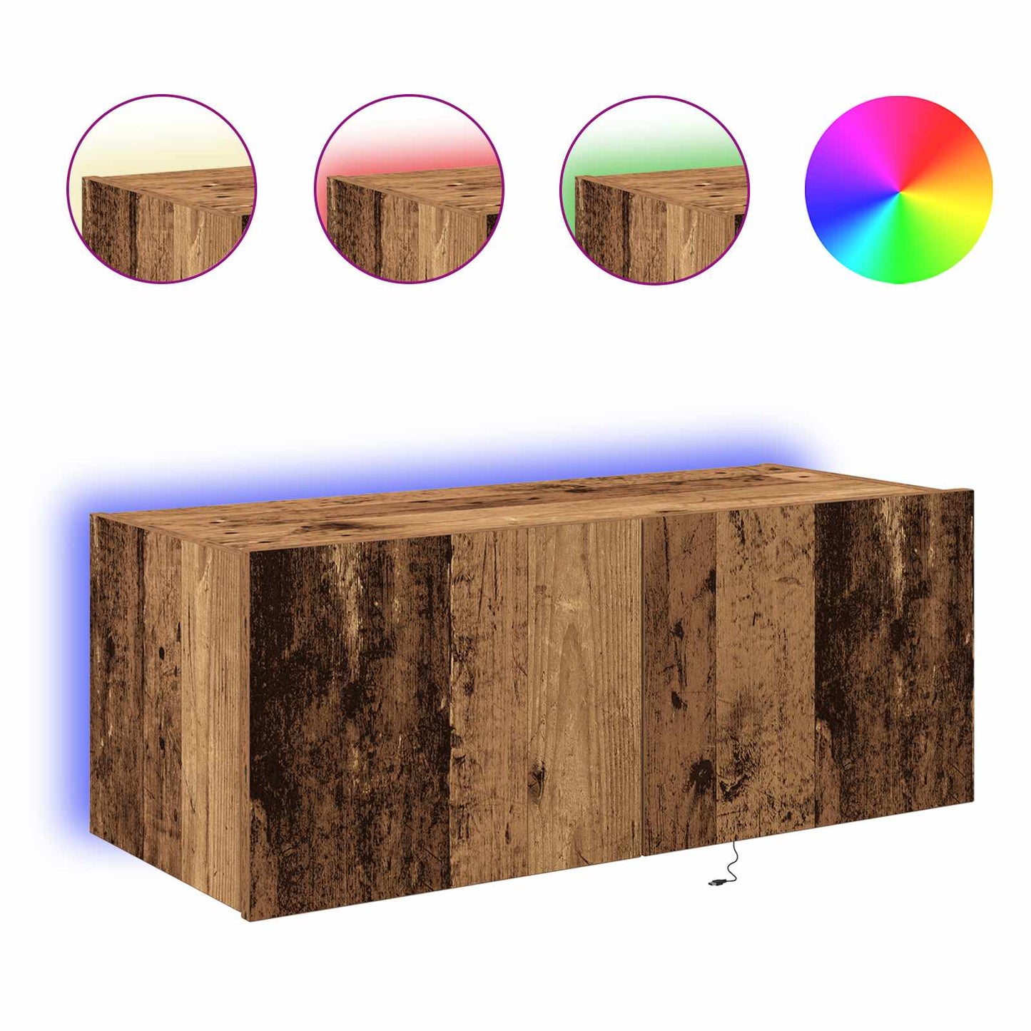 TV Fali Szekrény 80 x 35 x 31 cm Öreg fa Szerelt Fa