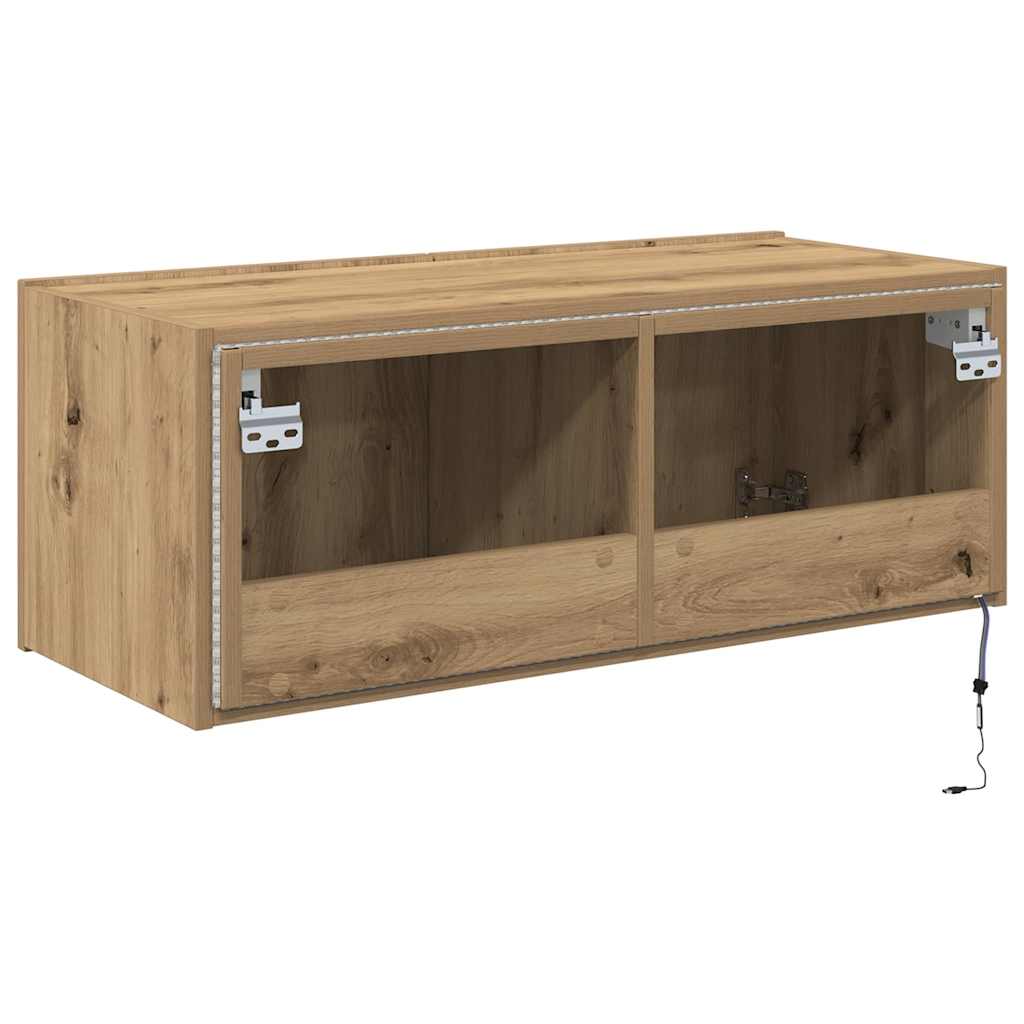 TV Fali Szekrény 80 x 35 x 31 cm Artisan tölgy Szerelt Fa