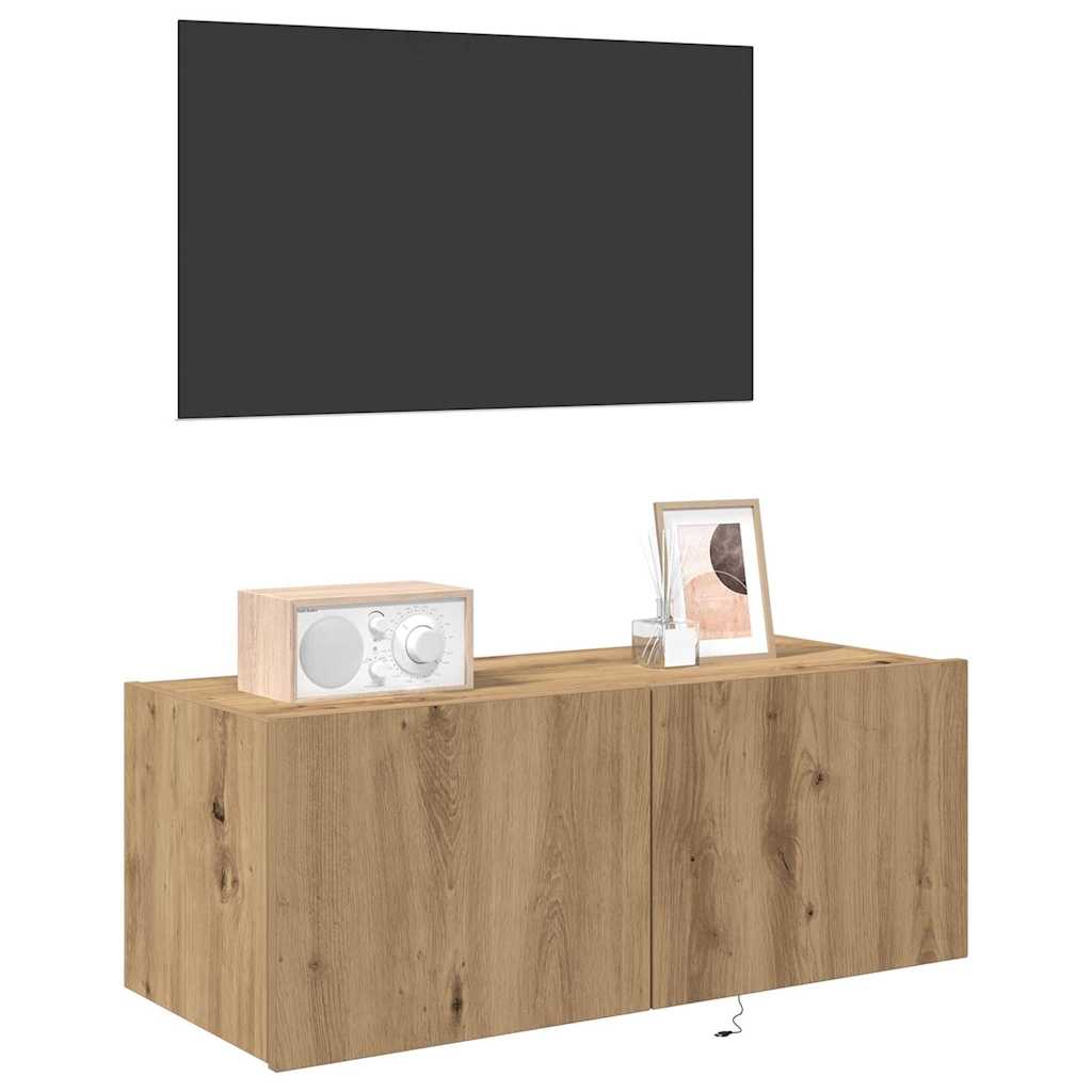 TV Fali Szekrény 80 x 35 x 31 cm Artisan tölgy Szerelt Fa
