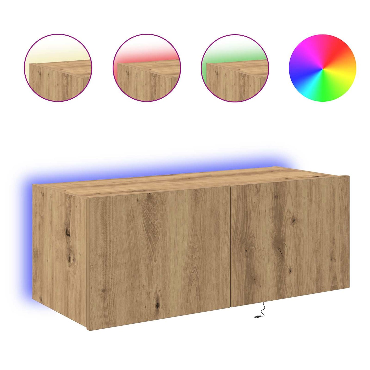 TV Fali Szekrény 80 x 35 x 31 cm Artisan tölgy Szerelt Fa