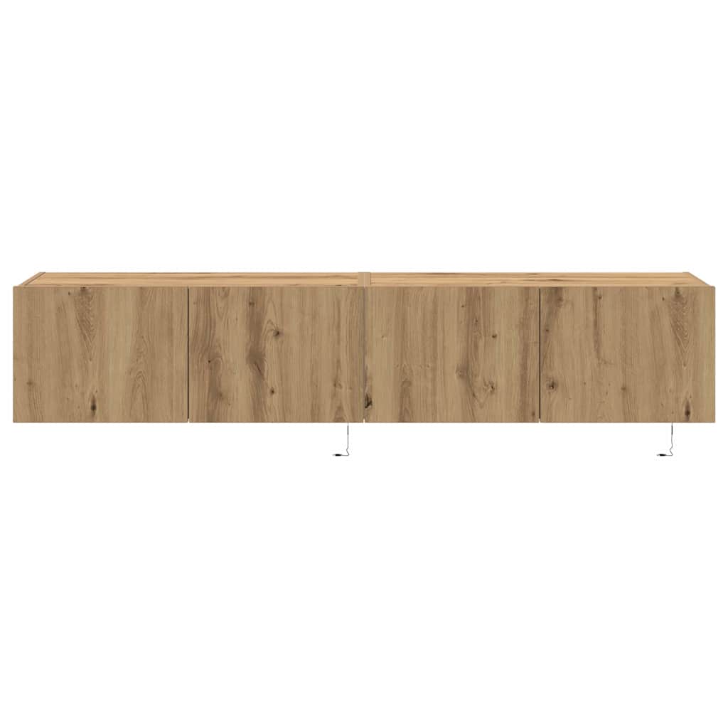 TV Fali Szekrény 2 pcs Artisan tölgy Szerelt Fa