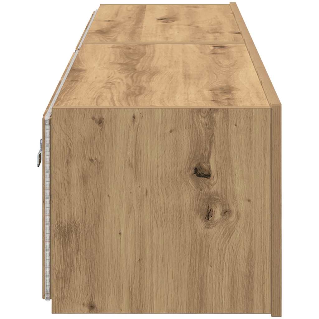 TV Fali Szekrény 2 pcs Artisan tölgy Szerelt Fa