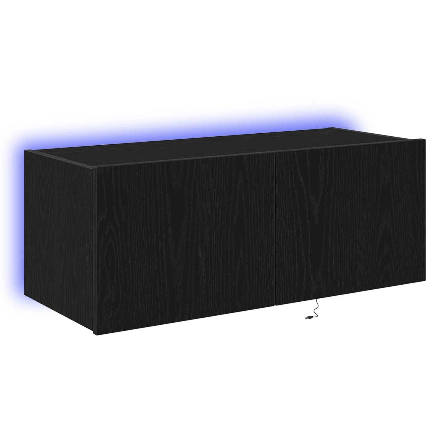 TV Fali Szekrény 80 x 35 x 31 cm Fekete tölgy Szerelt Fa