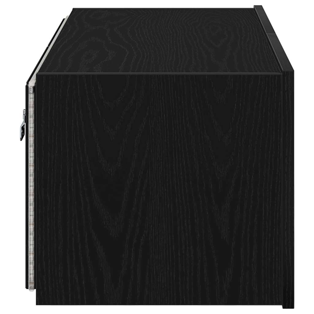 TV Fali Szekrény 80 x 35 x 31 cm Fekete tölgy Szerelt Fa