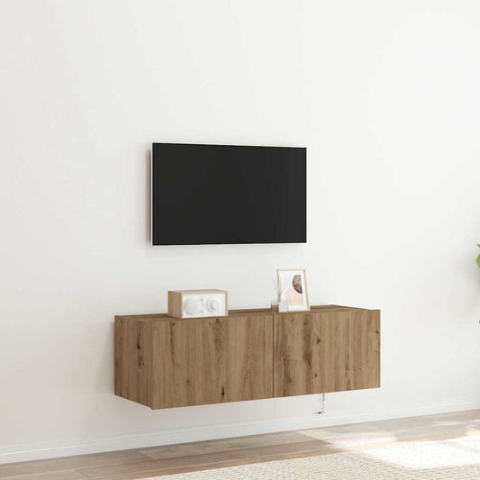 TV Fali Szekrény LED-del Artisan tölgy 100 x 35 x 31 cm Faanyag