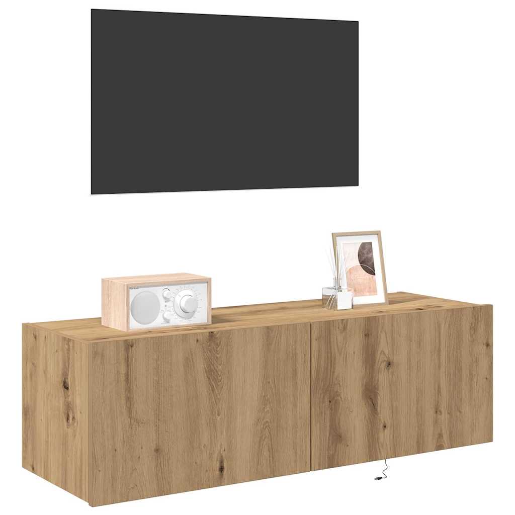 TV Fali Szekrény 100 x 35 x 31 cm Artisan tölgy Szerelt Fa