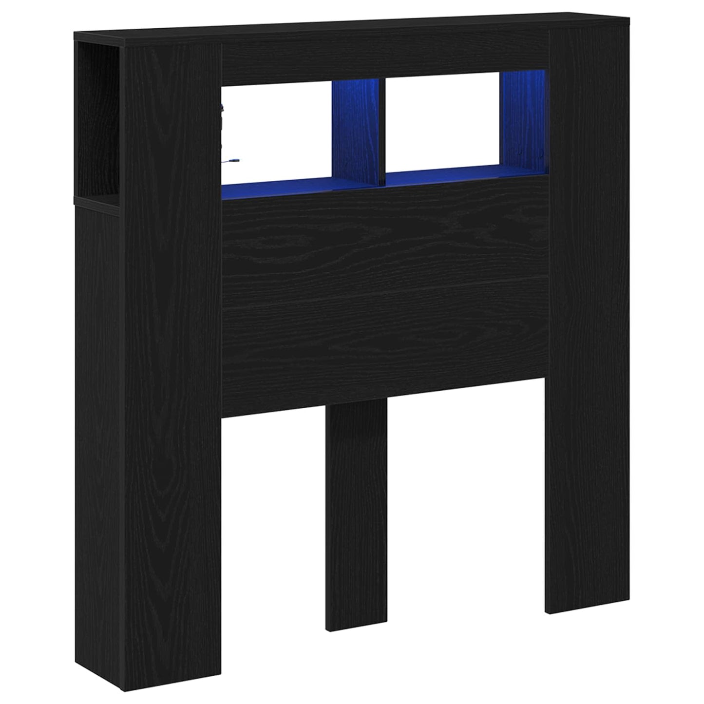 LED ágytámla Fekete tölgy 100 x 18,5 x 103,5 cm Faanyag