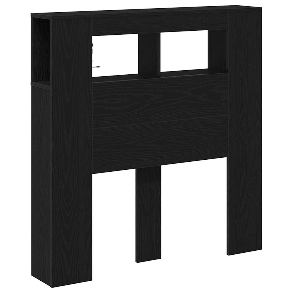 LED ágytámla Fekete tölgy 100 x 18,5 x 103,5 cm Faanyag