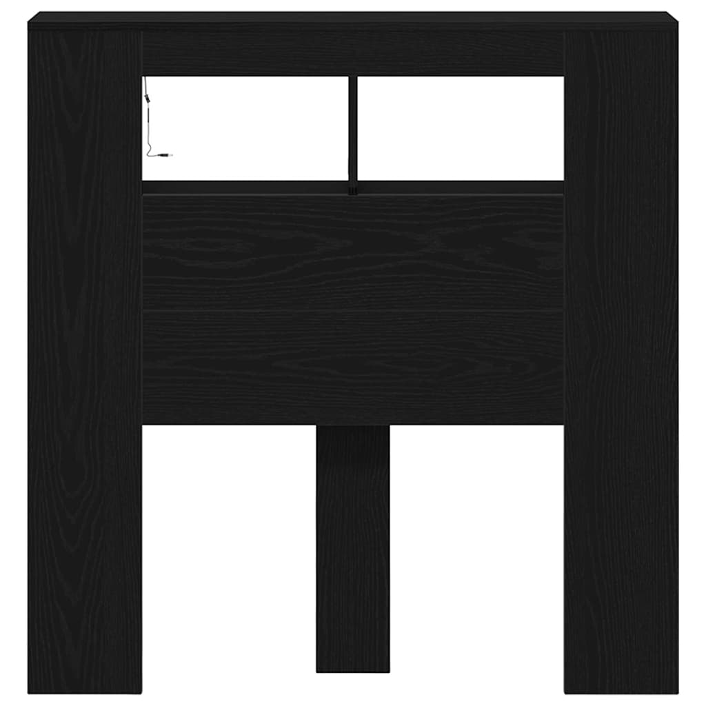 LED ágytámla Fekete tölgy 100 x 18,5 x 103,5 cm Faanyag
