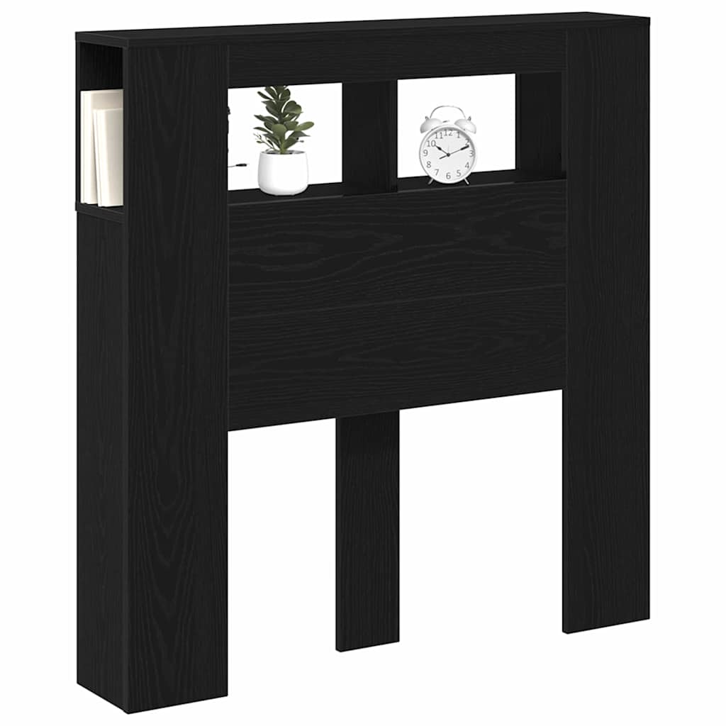 LED ágytámla Fekete tölgy 100 x 18,5 x 103,5 cm Faanyag