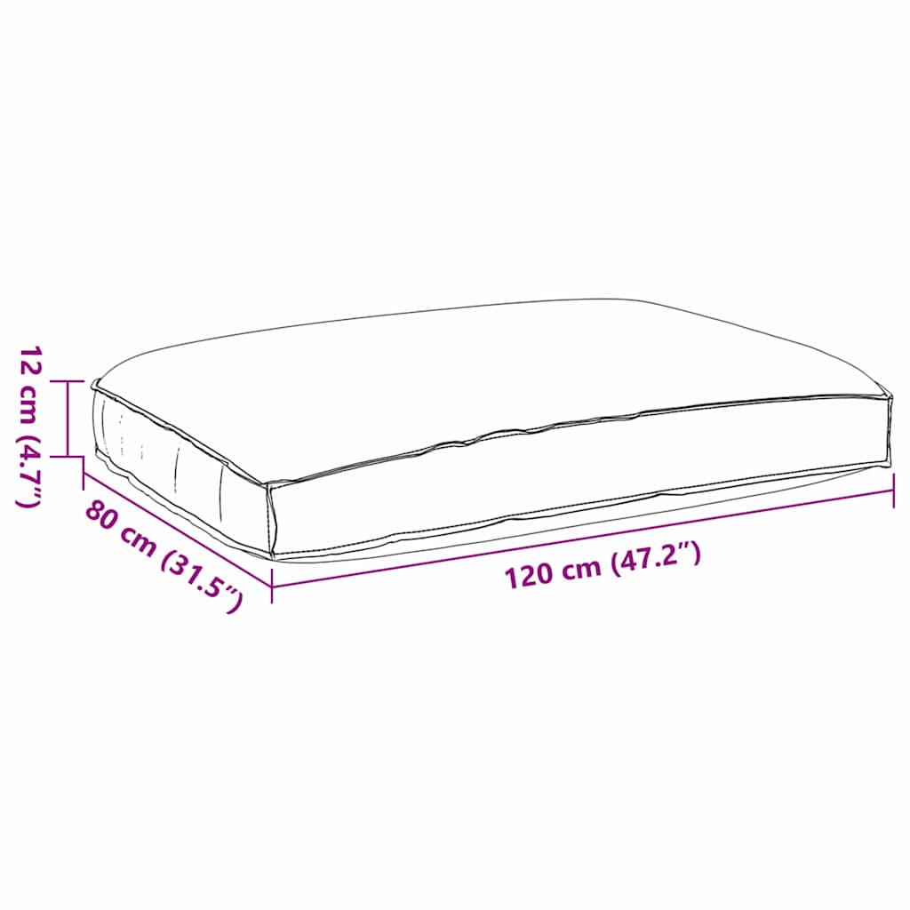 Párna Bézs 120 x 80 x 12 cm Oxford Szövet