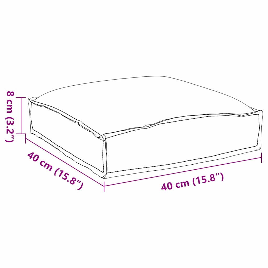 Párna 2 pcs Bordó 40 x 40 x 8 cm Oxford Szövet