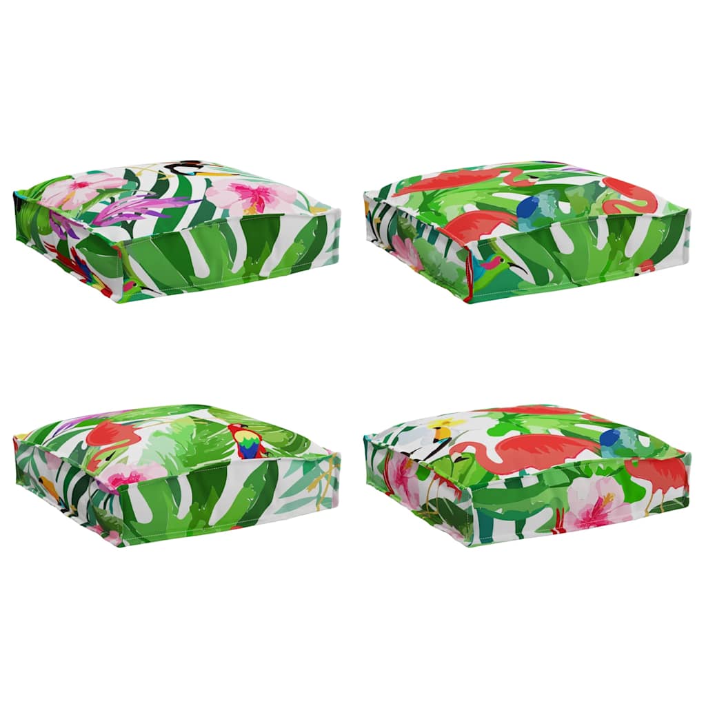 Párna Virágos 4 pcs Sokszínű 40 x 40 x 8 cm Oxford Szövet