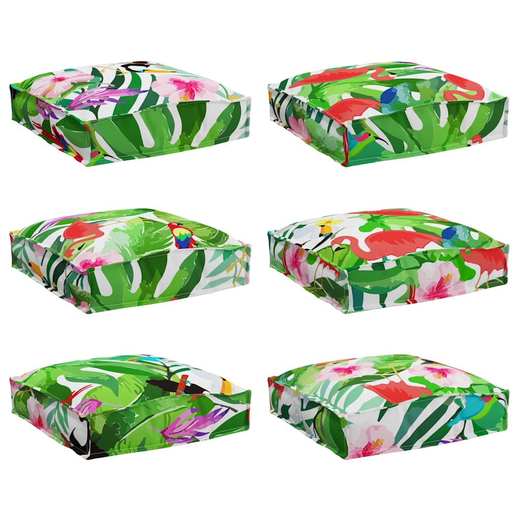 Párna Virágos 6 pcs Sokszínű 40 x 40 x 8 cm Oxford Szövet