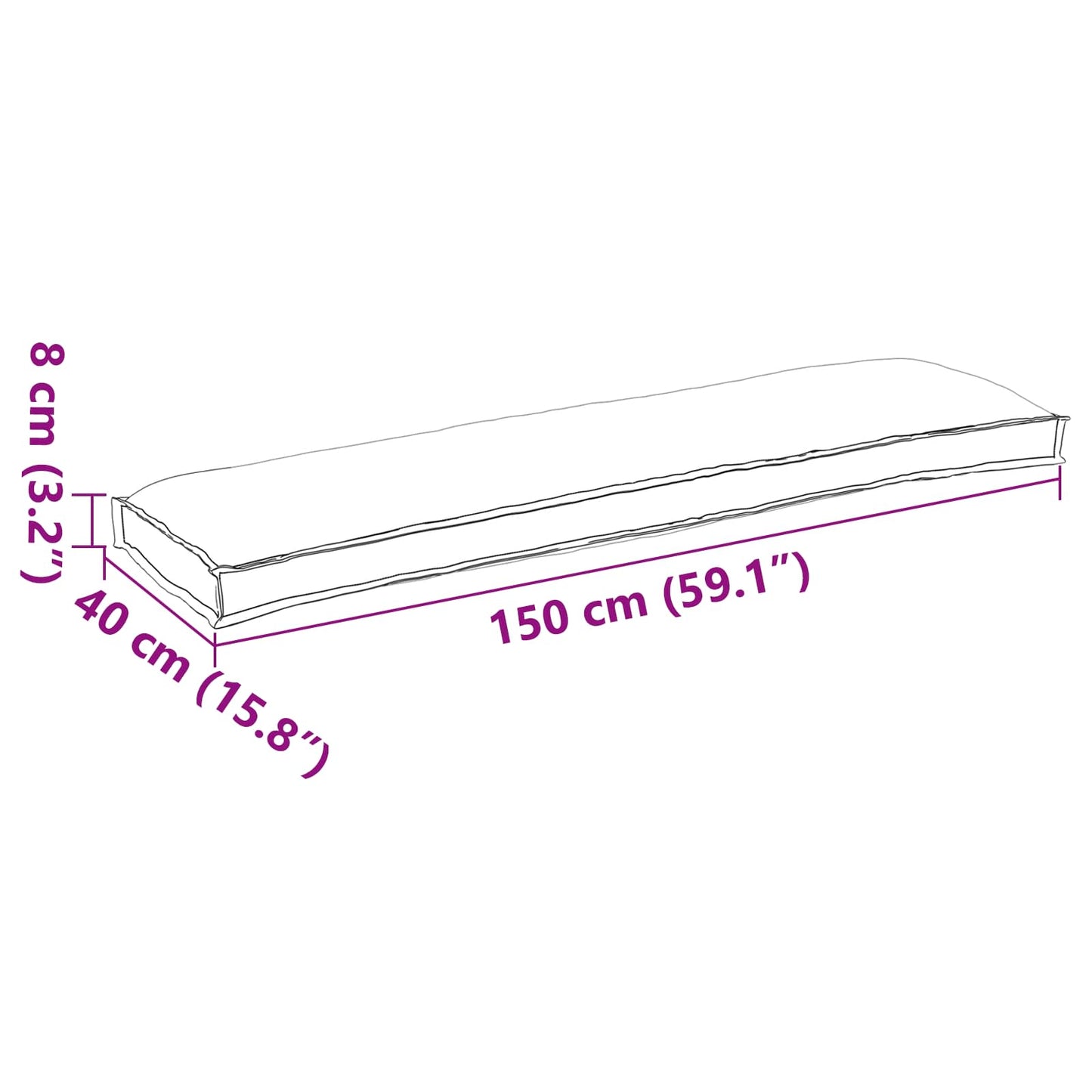 Raklap párna készlet 2 pcs Antracit 150 x 40 x 8 cm