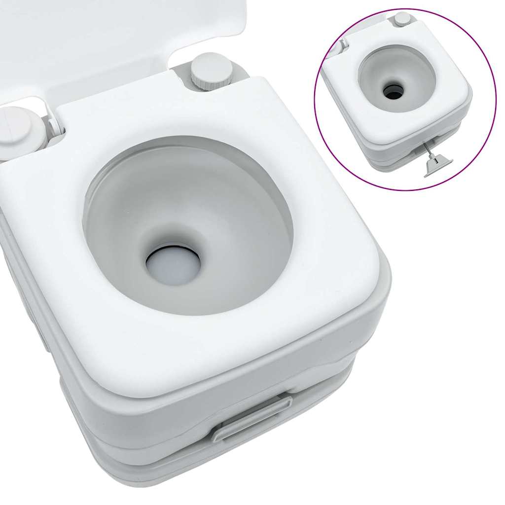 Kemping WC Szürke és Fehér 41,5 x 36,5 x 30 cm Polietilén