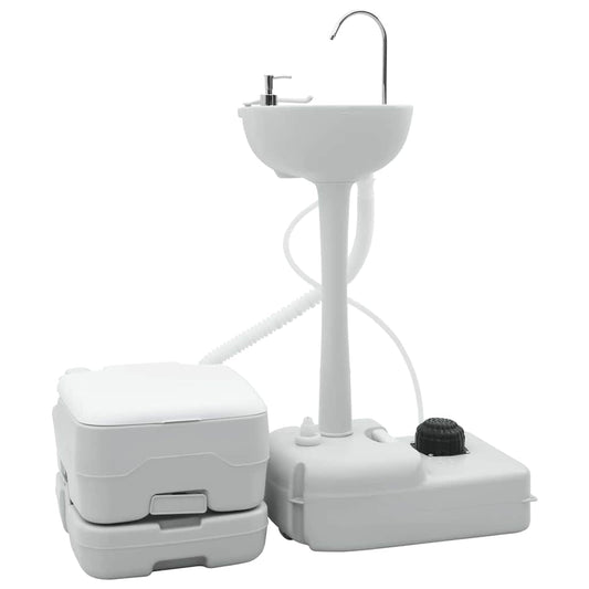 Kemping WC Készlet 2 pcs Szürke és Fehér