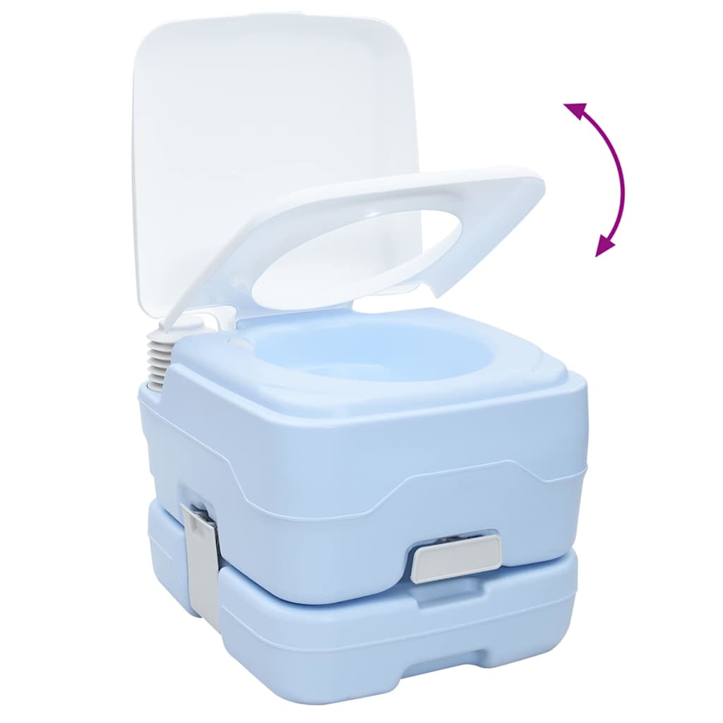 Kemping WC Készlet 2 pcs Kék és Fehér Magas sűrűségű Polietilén