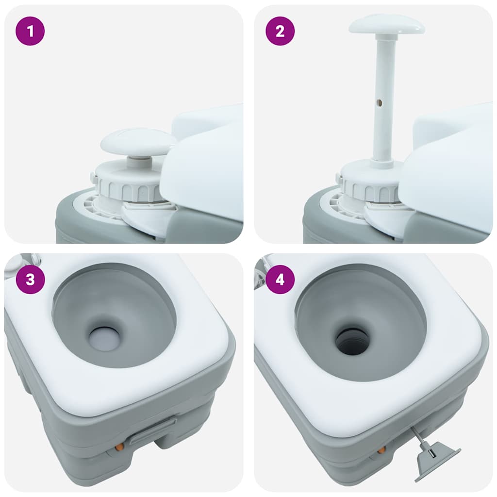 Kemping WC Szürke és Fehér 41,5 x 36,5 x 37,5 cm Polietilén