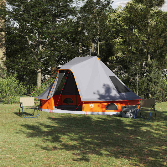 Tipi sátor tetővel Szürke és narancs 466 x 310 x 240 cm taft