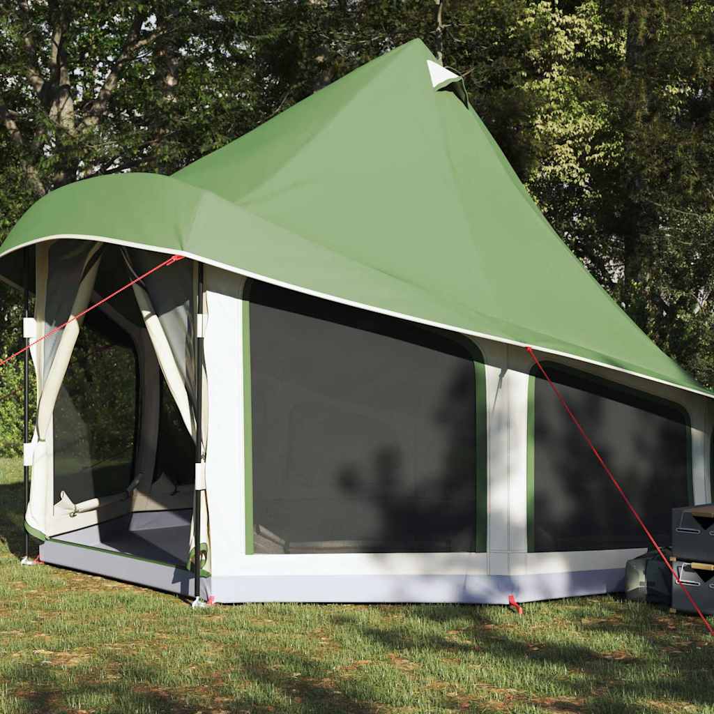 Tipi sátor tetővel tárolóval Zöld 404 x 370 x 270 cm taft