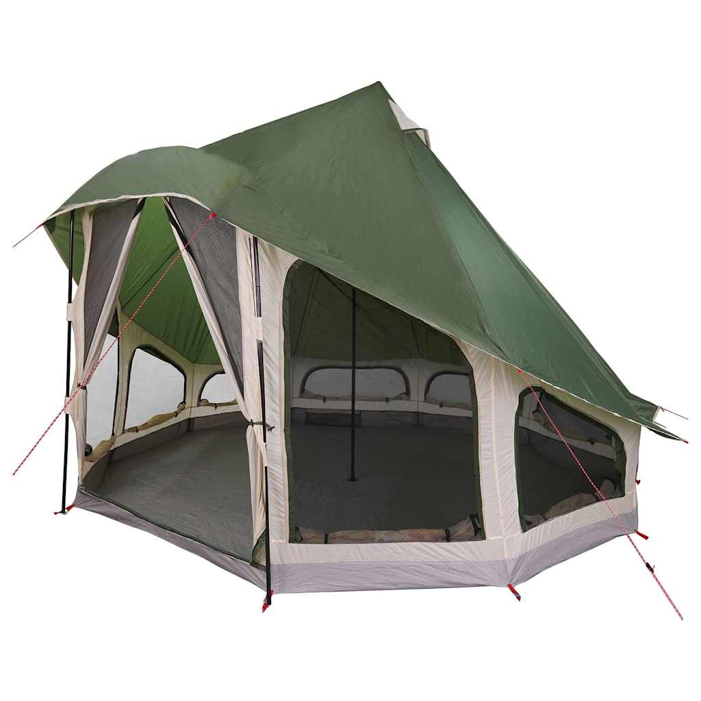 Tipi sátor tetővel tárolóval Zöld 404 x 370 x 270 cm taft