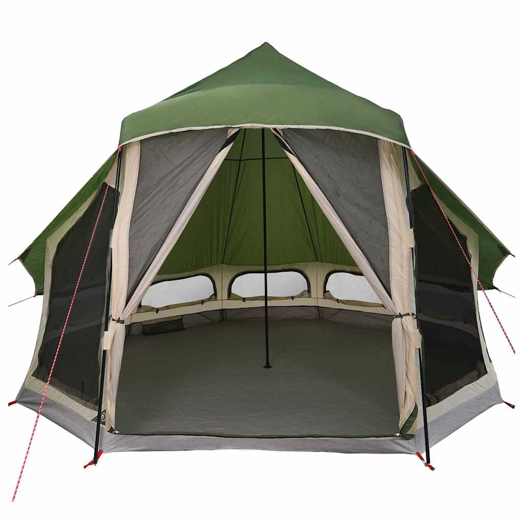 Tipi sátor tetővel tárolóval Zöld 404 x 370 x 270 cm taft