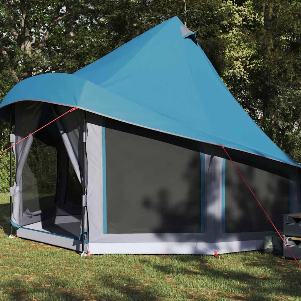 Tipi sátor tetővel tárolóval Kék 404 x 370 x 270 cm taft