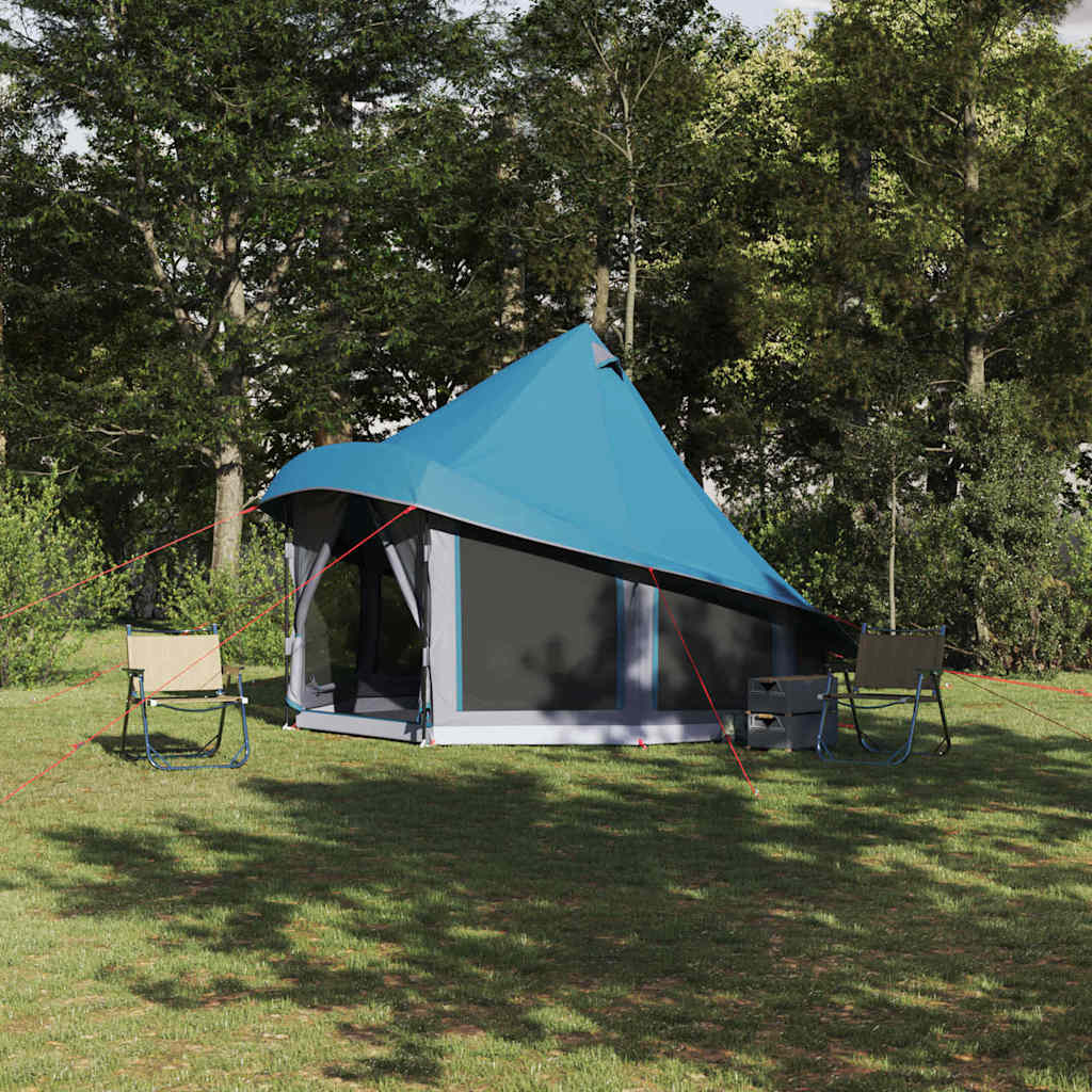 Tipi sátor tetővel tárolóval Kék 404 x 370 x 270 cm taft