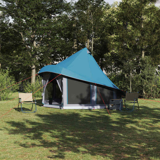 Tipi sátor tetővel tárolóval Kék 404 x 370 x 270 cm taft
