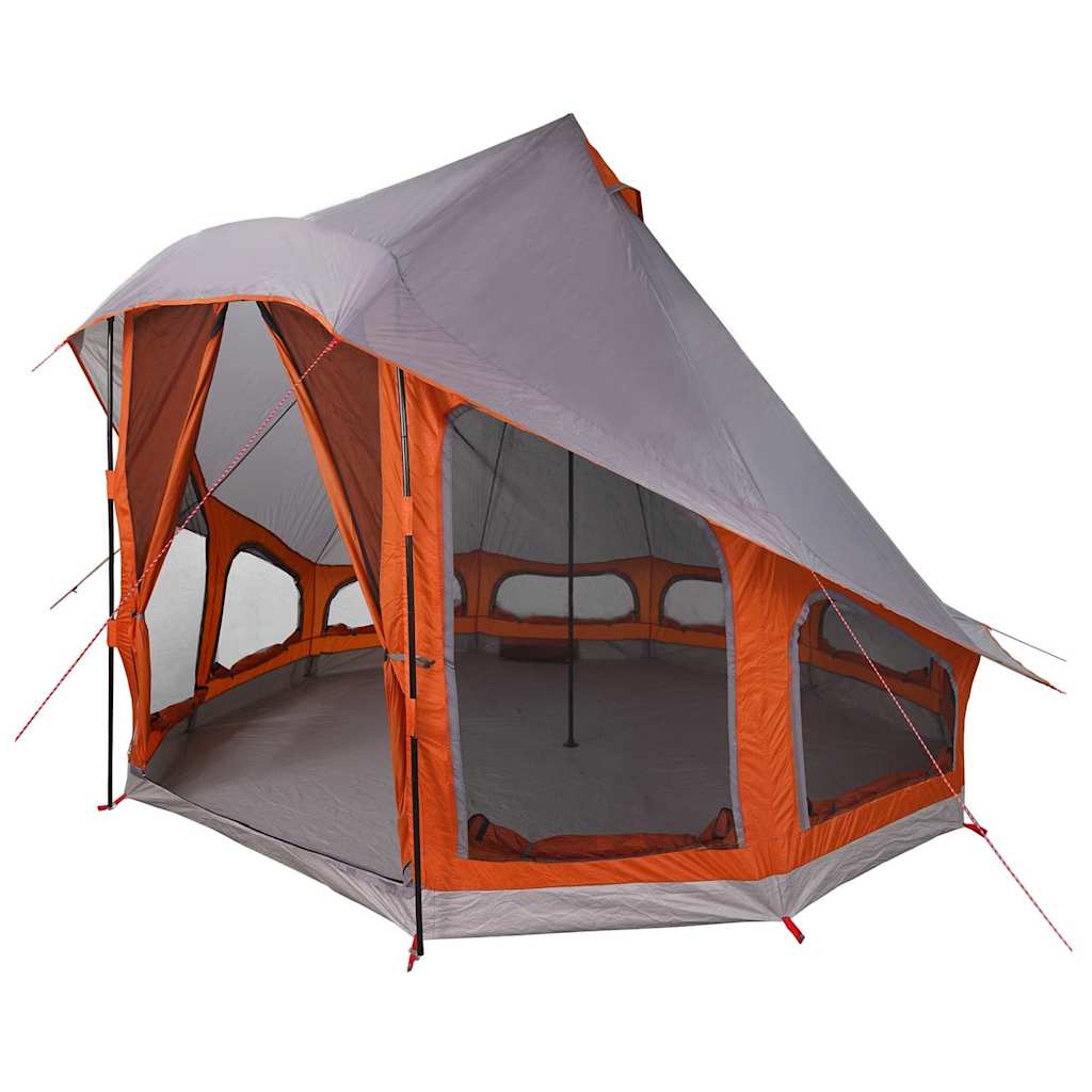 Tipi sátor tetővel Szürke és narancs 404 x 370 x 270 cm taft