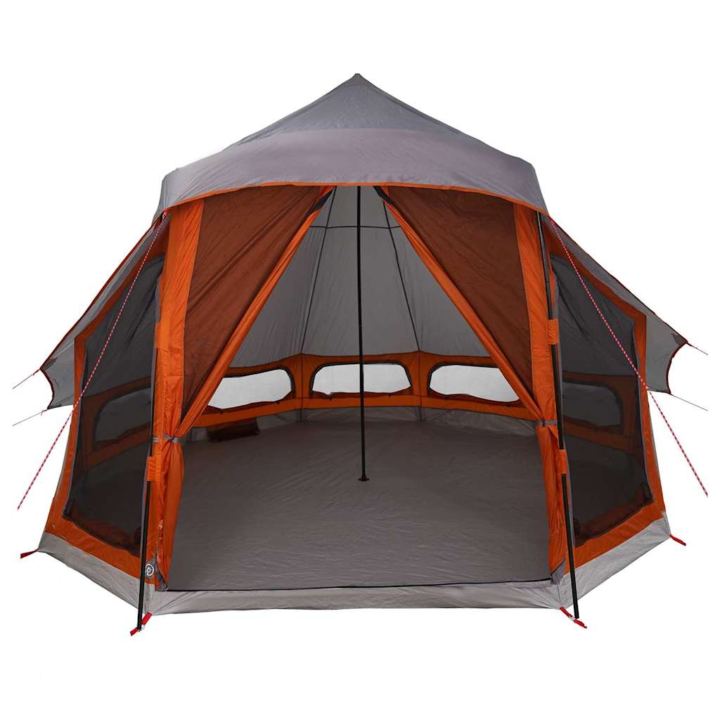 Tipi sátor tetővel Szürke és narancs 404 x 370 x 270 cm taft
