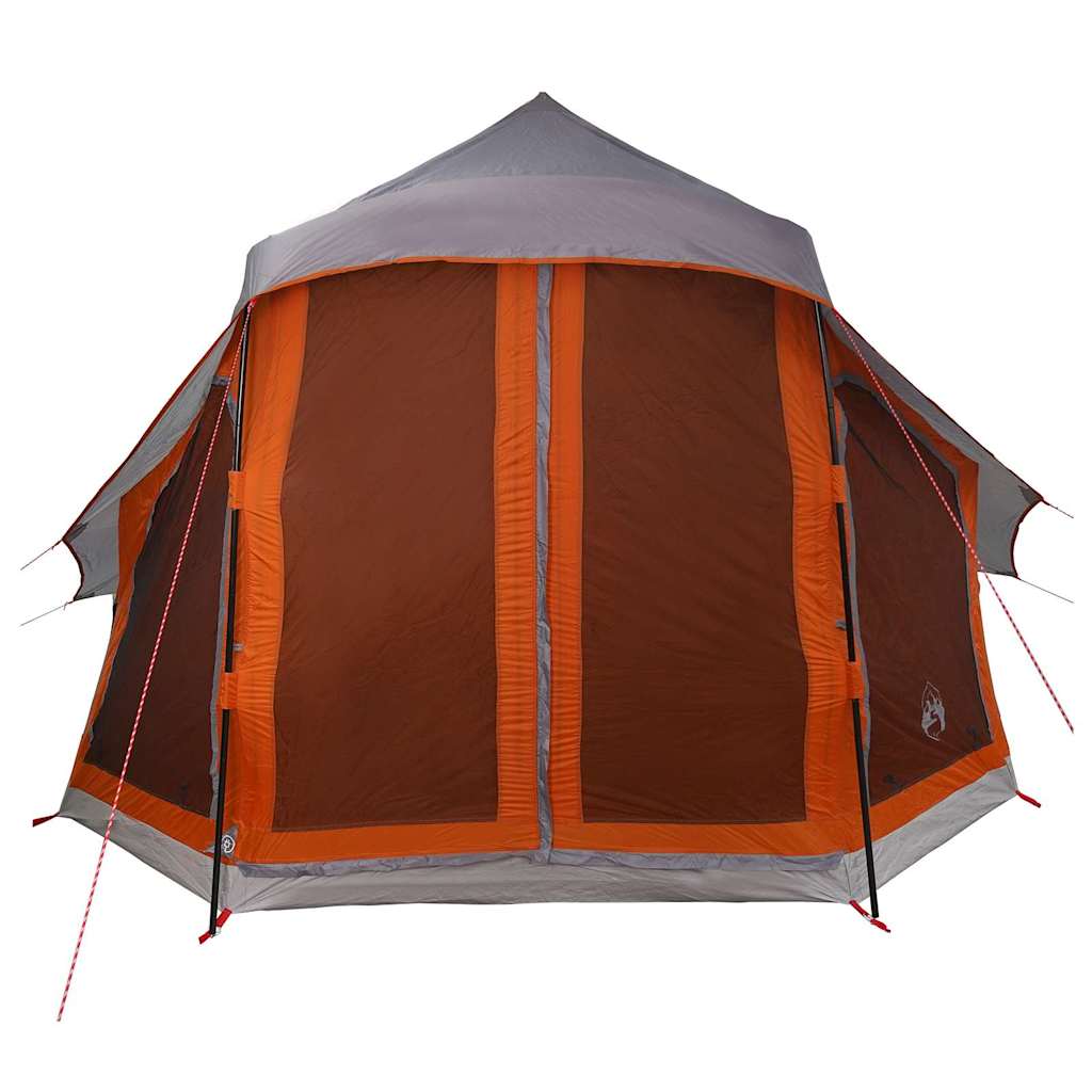 Tipi sátor tetővel Szürke és narancs 404 x 370 x 270 cm taft