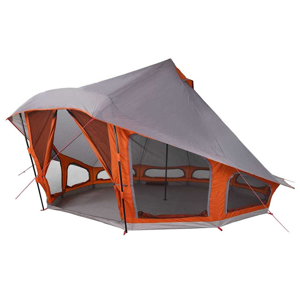 Tipi sátor tetővel Szürke és narancs 508 x 470 x 300 cm taft