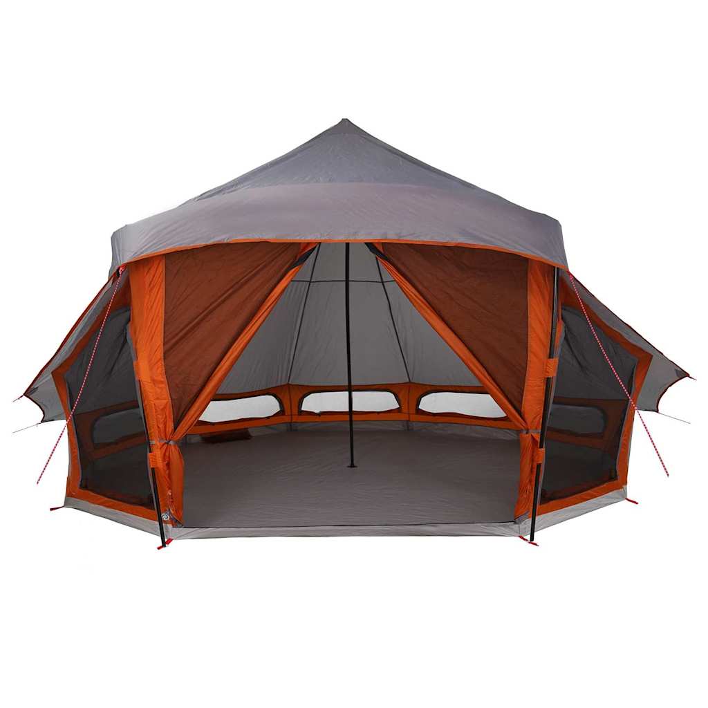 Tipi sátor tetővel Szürke és narancs 508 x 470 x 300 cm taft