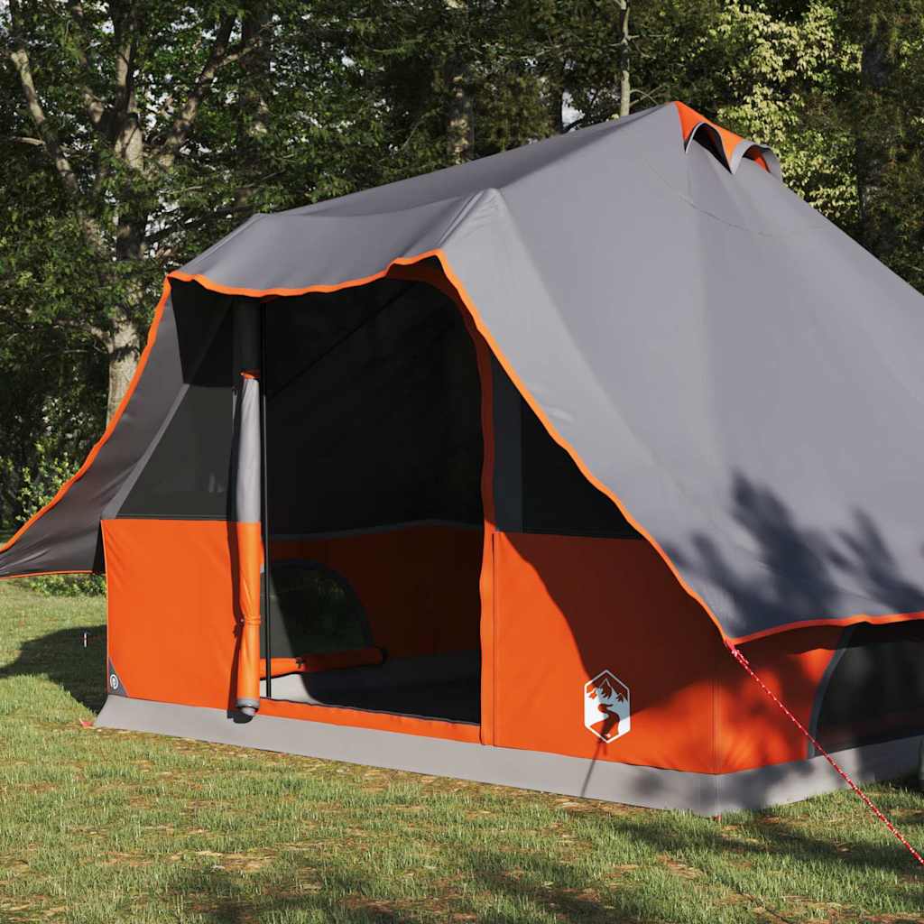 Tipi sátor tetővel Szürke és narancs 358 x 296 x 258 cm taft