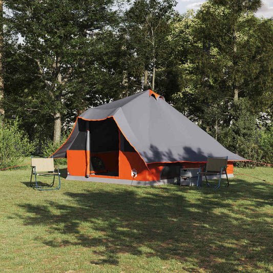 Tipi sátor tetővel Szürke és narancs 358 x 296 x 258 cm taft