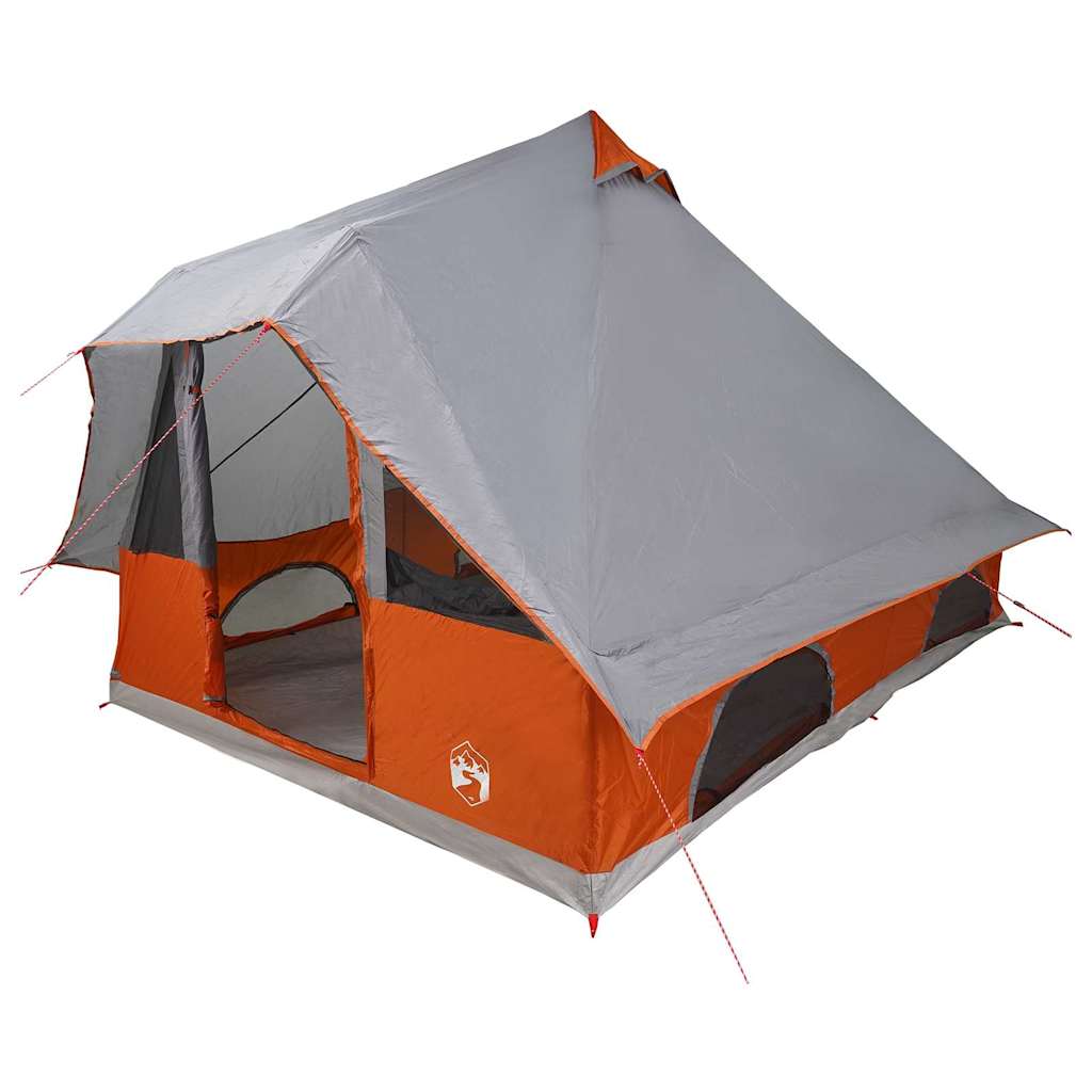 Tipi sátor tetővel Szürke és narancs 358 x 296 x 258 cm taft