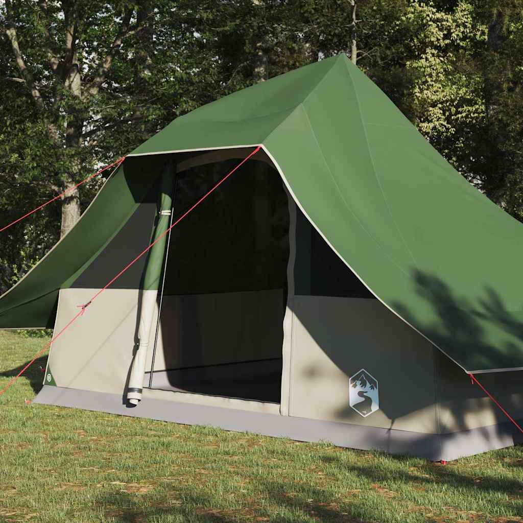 Tipi sátor tetővel tárolóval Zöld 364 x 281 x 257 cm taft