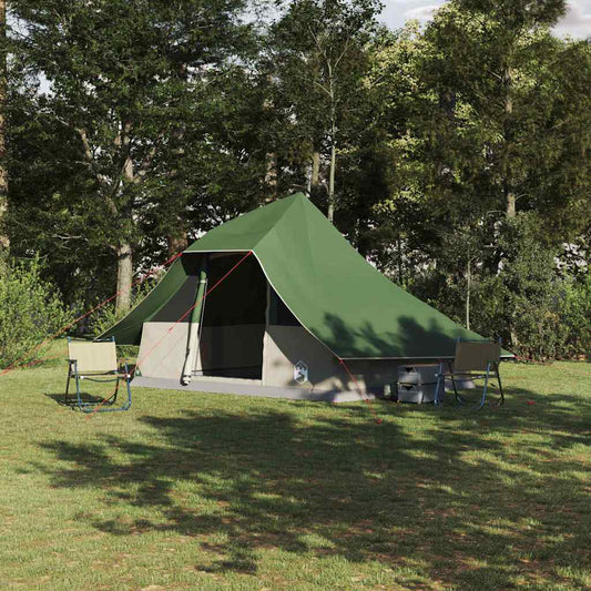 Tipi sátor tetővel tárolóval Zöld 364 x 281 x 257 cm taft