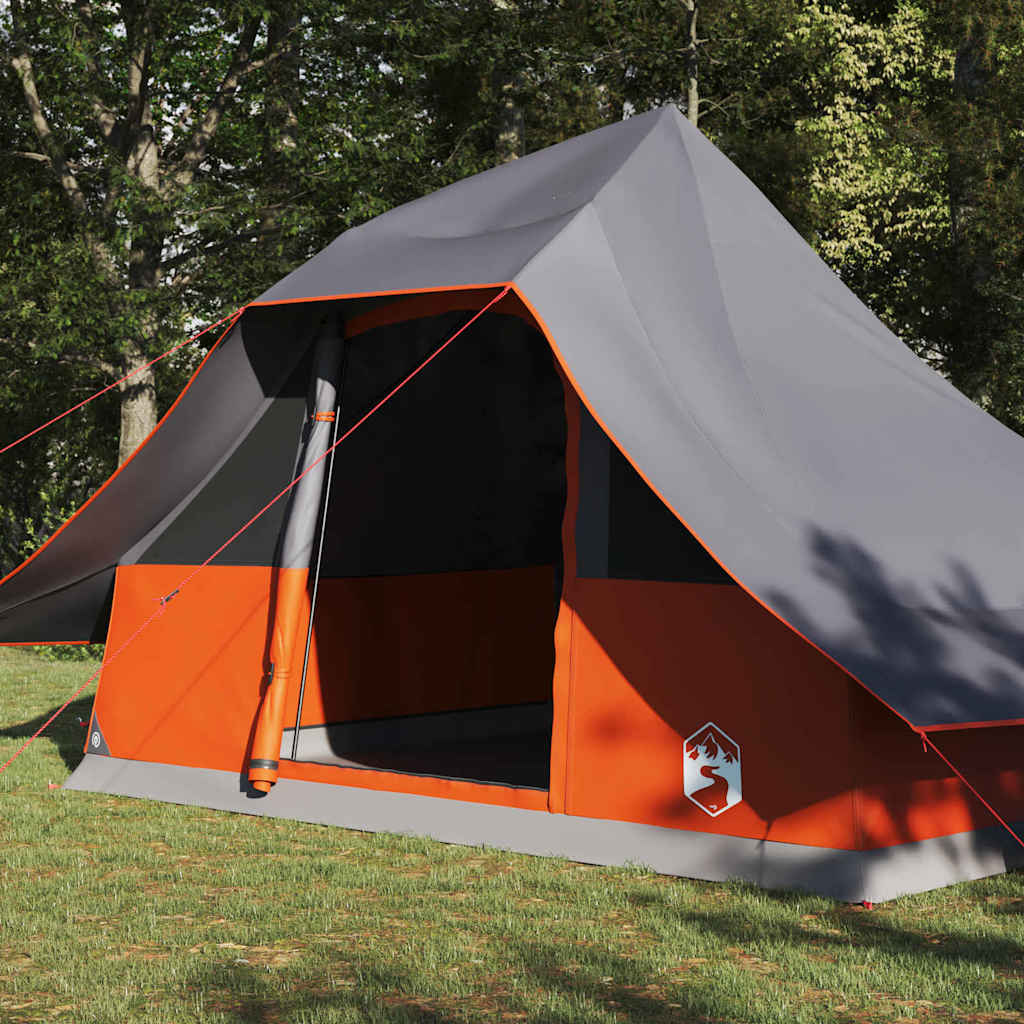 Tipi sátor tetővel Szürke és narancs 364 x 281 x 257 cm taft