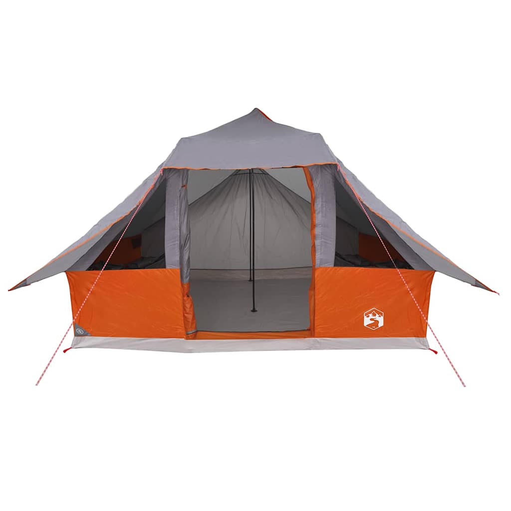 Tipi sátor tetővel Szürke és narancs 364 x 281 x 257 cm taft