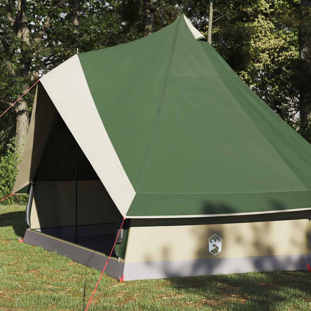 Tipi sátor tetővel tárolóval Zöld 400 x 346 x 250 cm taft