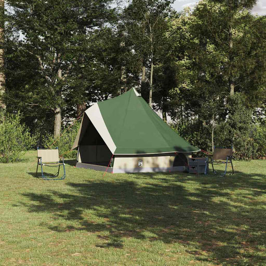 Tipi sátor tetővel tárolóval Zöld 400 x 346 x 250 cm taft