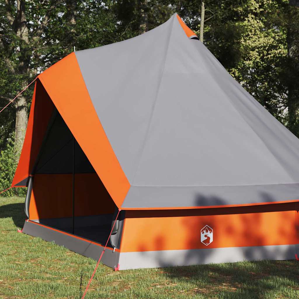 Tipi sátor tetővel Szürke és narancs 400 x 346 x 250 cm taft