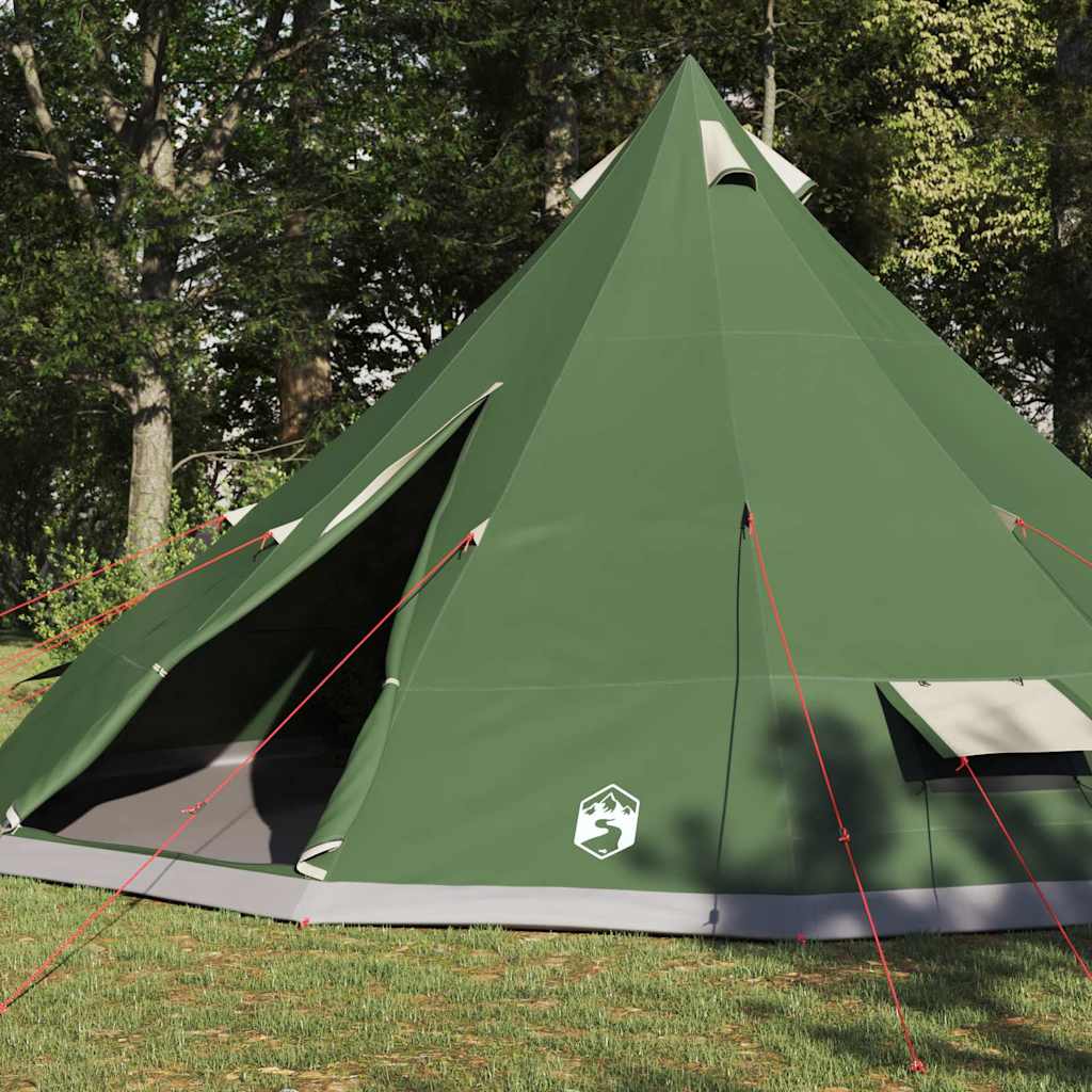 Tipi sátor tetővel tárolóval Zöld 560 x 560 x 300 cm taft