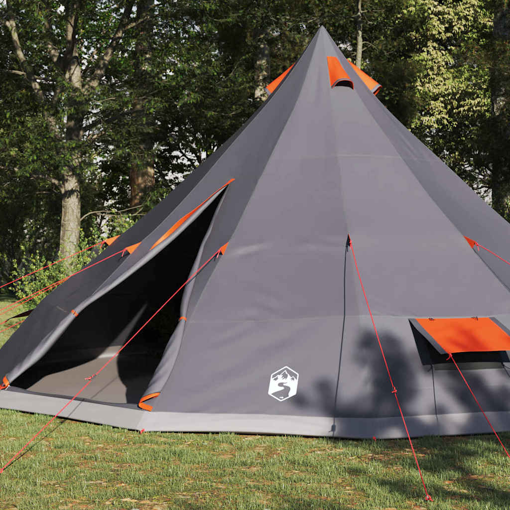 Tipi sátor tetővel Szürke és narancs 560 x 560 x 300 cm taft
