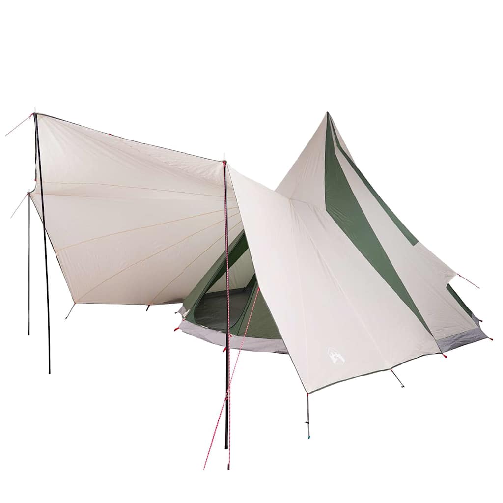 Tipi sátor tetővel tárolóval Zöld 510 x 690 x 330 cm taft