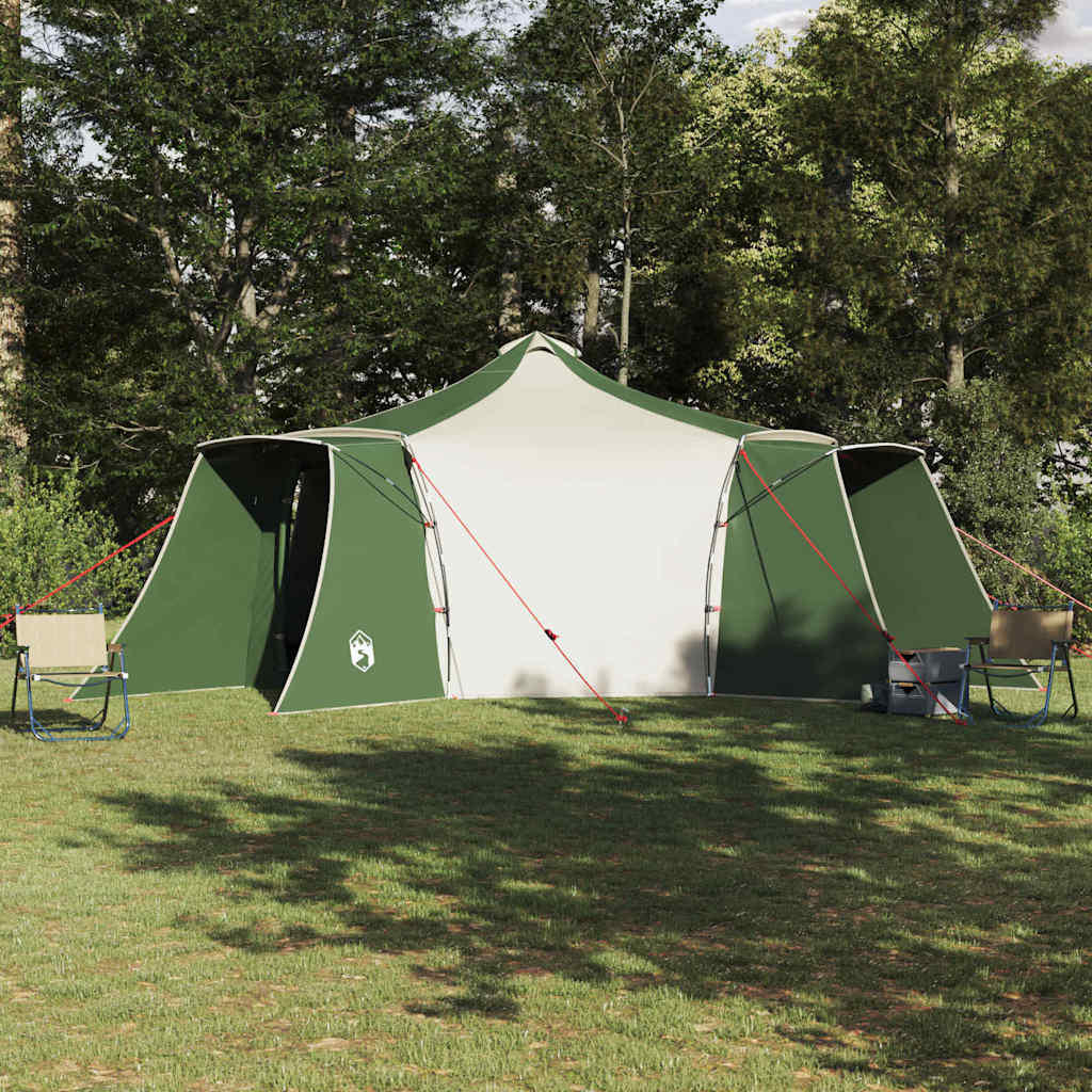 Tipi sátor tetővel tárolóval Zöld 492 x 492 x 275 cm taft