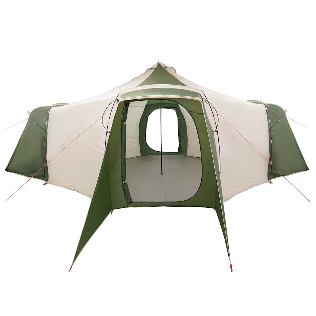 Tipi sátor tetővel tárolóval Zöld 492 x 492 x 275 cm taft